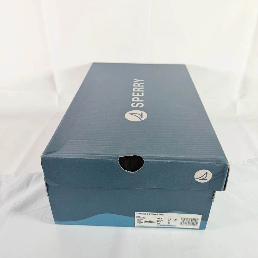 Sperry Men Surveyor 2-Eye Baja Blue Boat Shoes Size 12 STS25401 New In Box